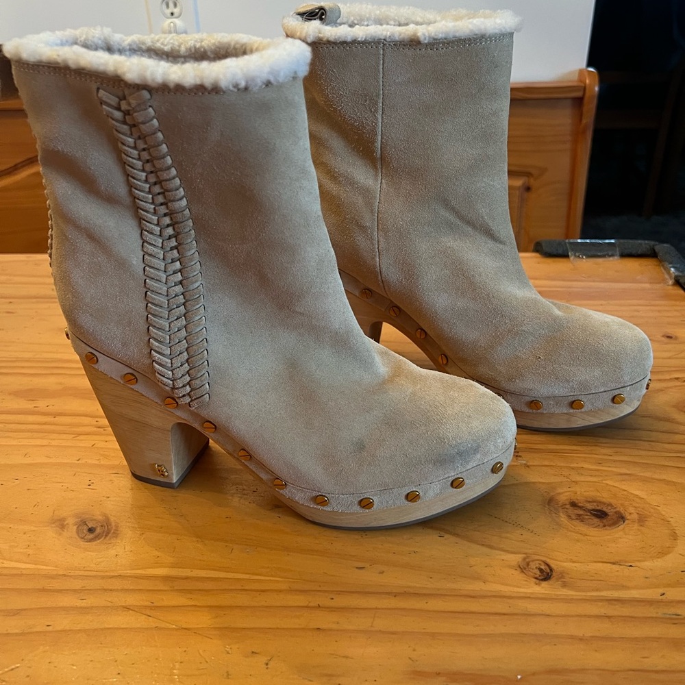 Veronica Beard Tan Suede Ankle Boots